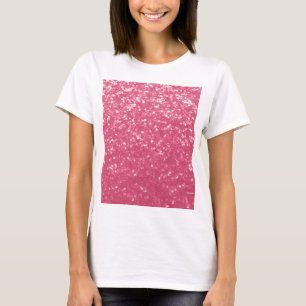 Hellrosa Rosen-Imitat-Sparkles Glitter T-Shirt