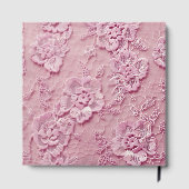 Hellrosa Rosen-Spitzen-Look Gästebuch (Rückseite)