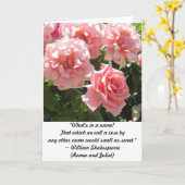 Hellrosa Rosenshakespeare-Zitat-Gruß-Karte Karte (Gelbe Blume)