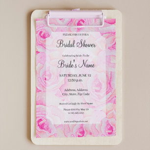 Hellrosa Roses Bridal Dusche Einladung