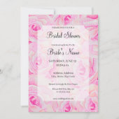 Hellrosa Roses Bridal Dusche Einladung (Vorderseite)