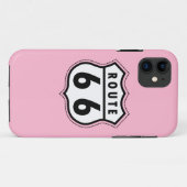 Hellrosa Route 66 Straßenschild Case-Mate iPhone Hülle (Rückseite (Horizontal))
