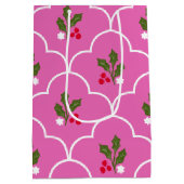 Hellrosa Scallop Tile Weihnachtsvorstellungen Mittlere Geschenktüte (Rückseite)