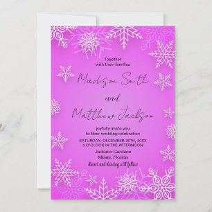 Hellrosa Schneeflocken Hochzeitseinladungen Einladung