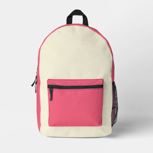 Hellrosa Schule Stilvolle Trendy Two Tone Bedruckter Rucksack (Vorderseite)