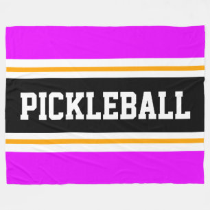 Hellrosa, schwarz-gelb PICKLEBALL Racing Stripes Fleecedecke