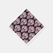 Hellrosa Schwarze Damaske Chic Elegantes Muster Pa Serviette (Ecke)