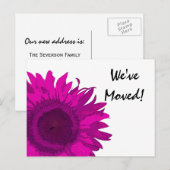 Hellrosa Sonnenblume Änderung der Adresse Ankündigungspostkarte (Vorne/Hinten)