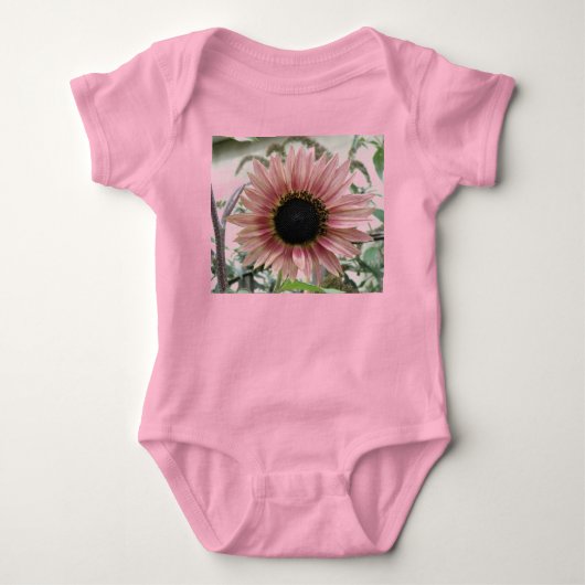 Hellrosa Sonnenblume Baby Strampler (Vorderseite)