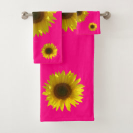 Hellrosa - Sonnenblume Badhandtuch Set