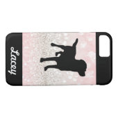 Hellrosa Sparkle Hund Personalisiert Case-Mate iPhone Hülle (Rückseite (Horizontal))