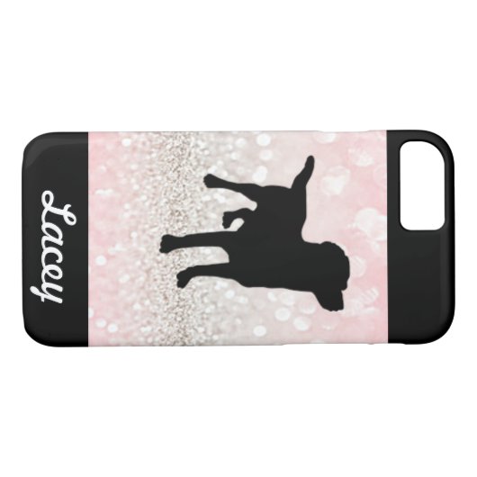 Hellrosa Sparkle Hund Personalisiert Case-Mate iPhone Hülle (Rückseite (Horizontal))
