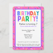 Hellrosa Sprinkles Geburtstagsparty Einladung (Vorderseite)