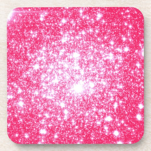 Hellrosa Stars Getränkeuntersetzer (Vorderseite)