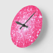 Hellrosa Stars Runde Wanduhr (Winkel)