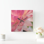 Hellrosa Strawblume Quadratische Wanduhr (Zuhause)