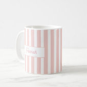 Hellrosa Streifen Monogramm Kaffeetasse (Vorderseite Links)