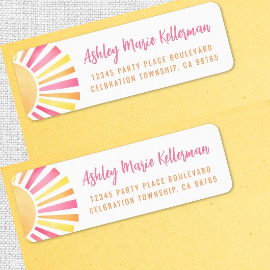 Hellrosa Sun-Rücksendeadresse