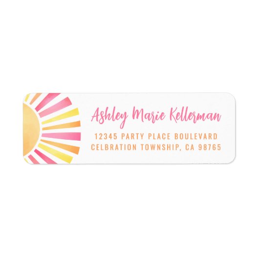 Hellrosa Sun-Rücksendeadresse (Vorne)