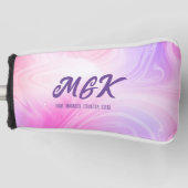 Hellrosa Swirbel Design Mit Monogramm Putterabdeck Golf Headcover (Vorderseite)