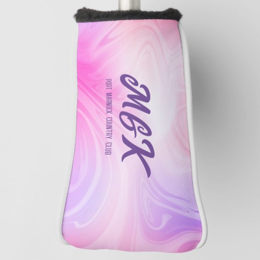 Hellrosa Swirbel Design Mit Monogramm Putterabdeck Golf Headcover (Rotieren 90)