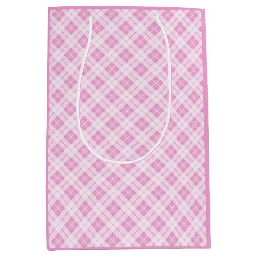 Hellrosa Tarta Weihnachtsmuster Mittlere Geschenktüte (Vorderseite)