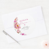 Hellrosa Tornelenblätter und Bräuner der Prosecco Runder Aufkleber (Umschlag)