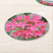 Hellrosa tropische Blume Papier Untersetzer (Angewinkelt)
