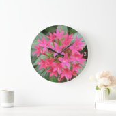 Hellrosa, tropische Blume, Uhr (Zuhause)