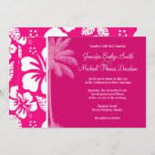 Hellrosa tropischer Hibiskus Einladung (Vorne/Hinten)