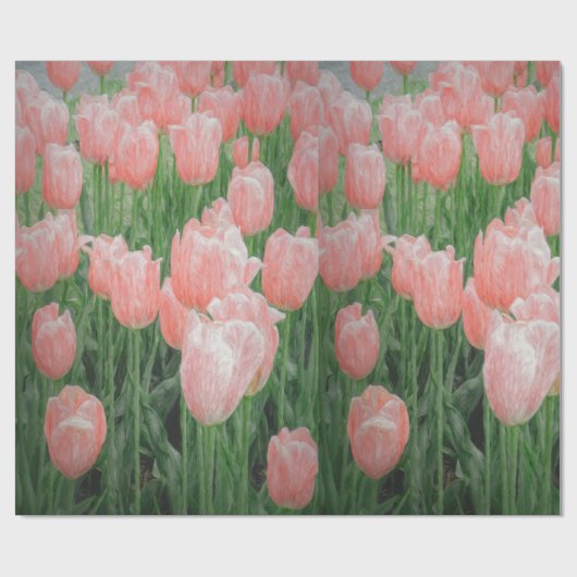Hellrosa Tulip Wrapping Paper Geschenkpapier (Flach)