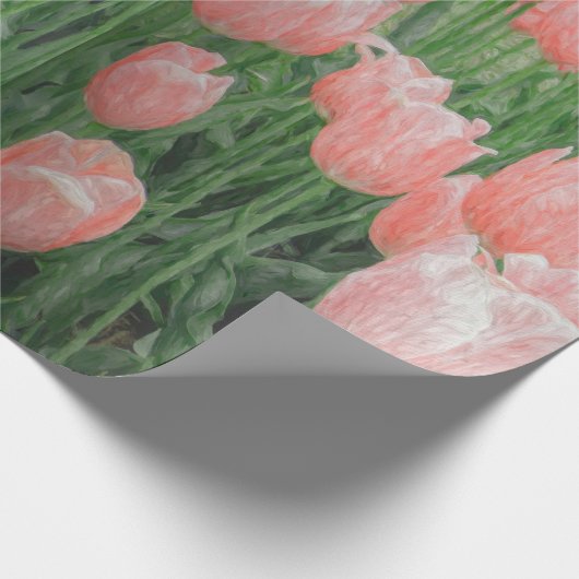 Hellrosa Tulip Wrapping Paper Geschenkpapier (Ecke)