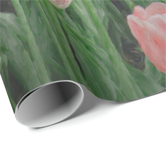 Hellrosa Tulip Wrapping Paper Geschenkpapier (Rolleneckpunkt)