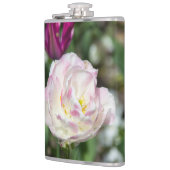 Hellrosa Tulpen an einem sonnigen Tag Flachmann (Links)