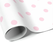Hellrosa Tupfen auf weißem großem Raum Geschenkpapier (Rolleneckpunkt)