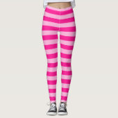 Hellrosa u. dunkleres Rosa Stripes Leggings (Vorderseite)