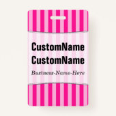 Hellrosa u. tiefrosa Streifen; Personalisierter Ausweis (Rückseite)