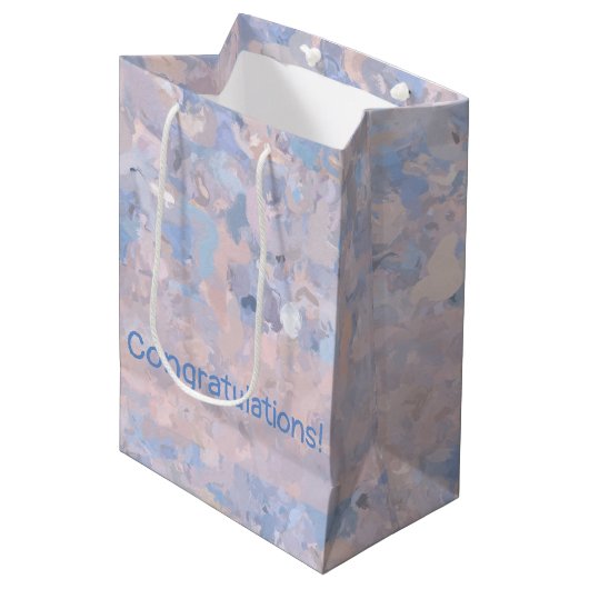 Hellrosa und blau mittlere geschenktüte (Vorderseite Schrägansicht)