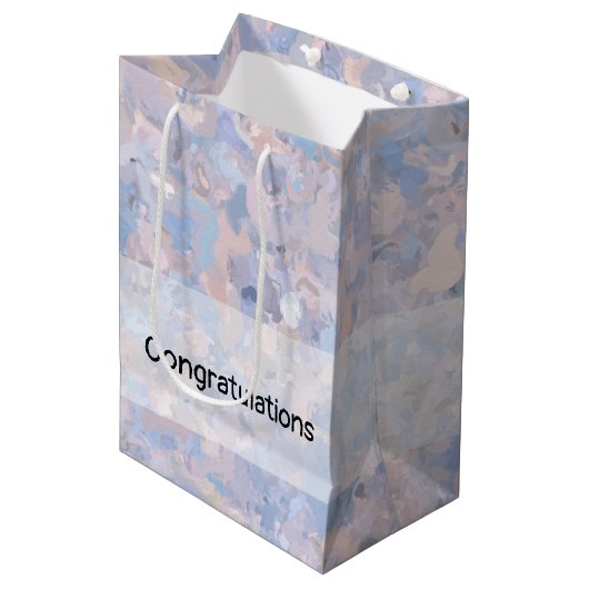Hellrosa und blau mittlere geschenktüte (Vorderseite Schrägansicht)