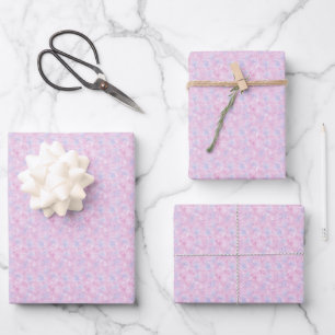 Hellrosa und blaue Abstrakt Geschenkpapier Set