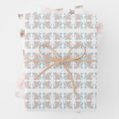 Hellrosa und blaue Blumenmuster Geschenkpapier Set (Beispiel)