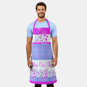 Hellrosa und blaue Flora Schürze (Getragen)