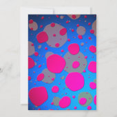 Hellrosa und blaue moderne Kunst Einladung (Rückseite)