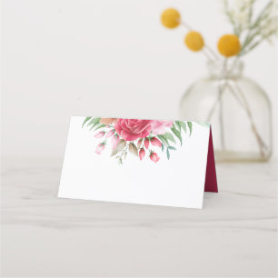 Hellrosa und dunkelrosa Rosenhochzeitstisch Platzkarte