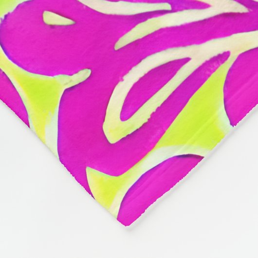 Hellrosa und gelb Botanisch Fleecedecke (Ecke)