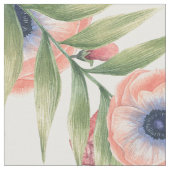 Hellrosa und gelbe Blumen Stoff (Nahaufnahme)