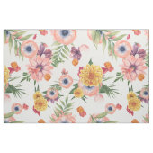 Hellrosa und gelbe Blumen Stoff (Fat Quarter (45,7 x 55,9 cm))