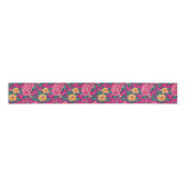 Hellrosa und gelbe Chinoiserie Blumen Ripsband (Vorderseite)