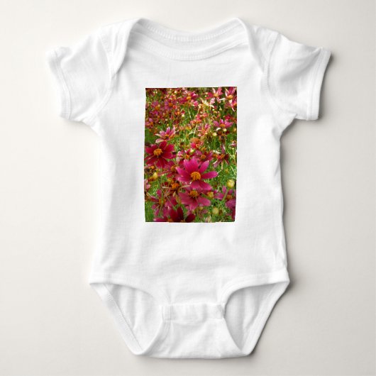 Hellrosa und gelbe Daisy-Blume Baby Strampler (Vorderseite)