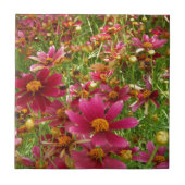 Hellrosa und gelbe Daisy-Blume Fliese (Vorderseite)